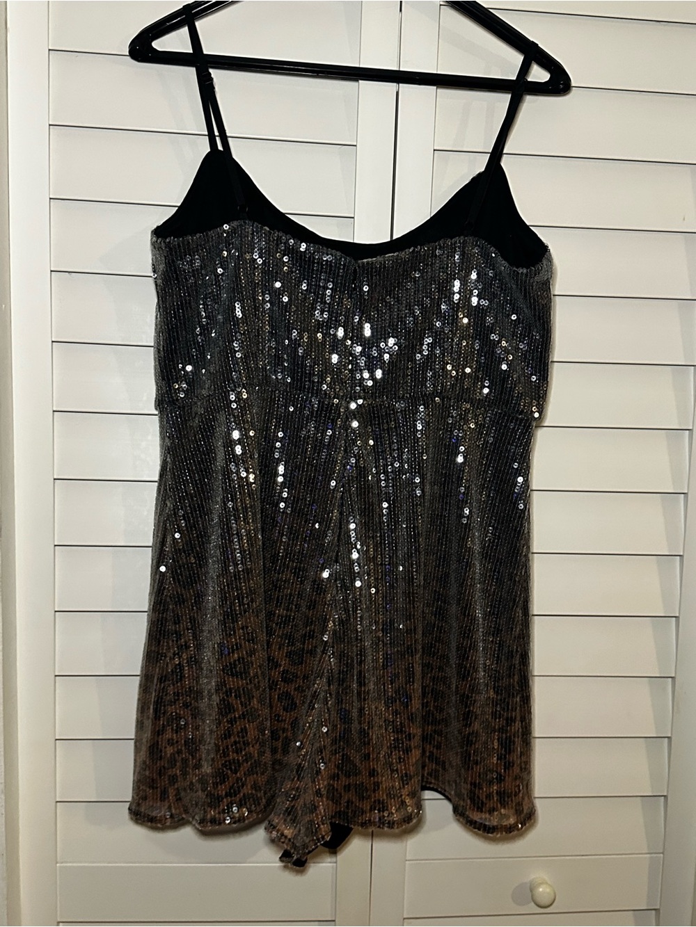 Anthropologie leopard ombré  Sequin Cami romper